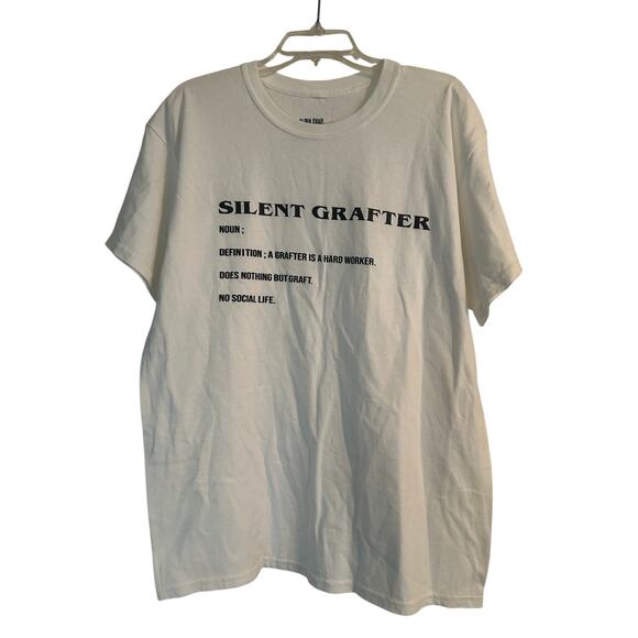 GUC Alpha Gang Silent Grafter Short Sleeve White Tee Shirt Size Large - Picture 1 of 7